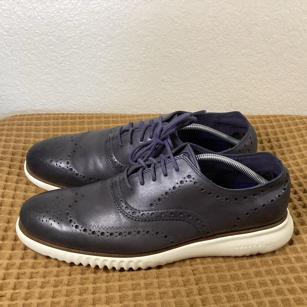 Cole Haan Zerogrand $160 Men's Sz 12 Blue Wingtip Oxfords Dress Shoes C31536